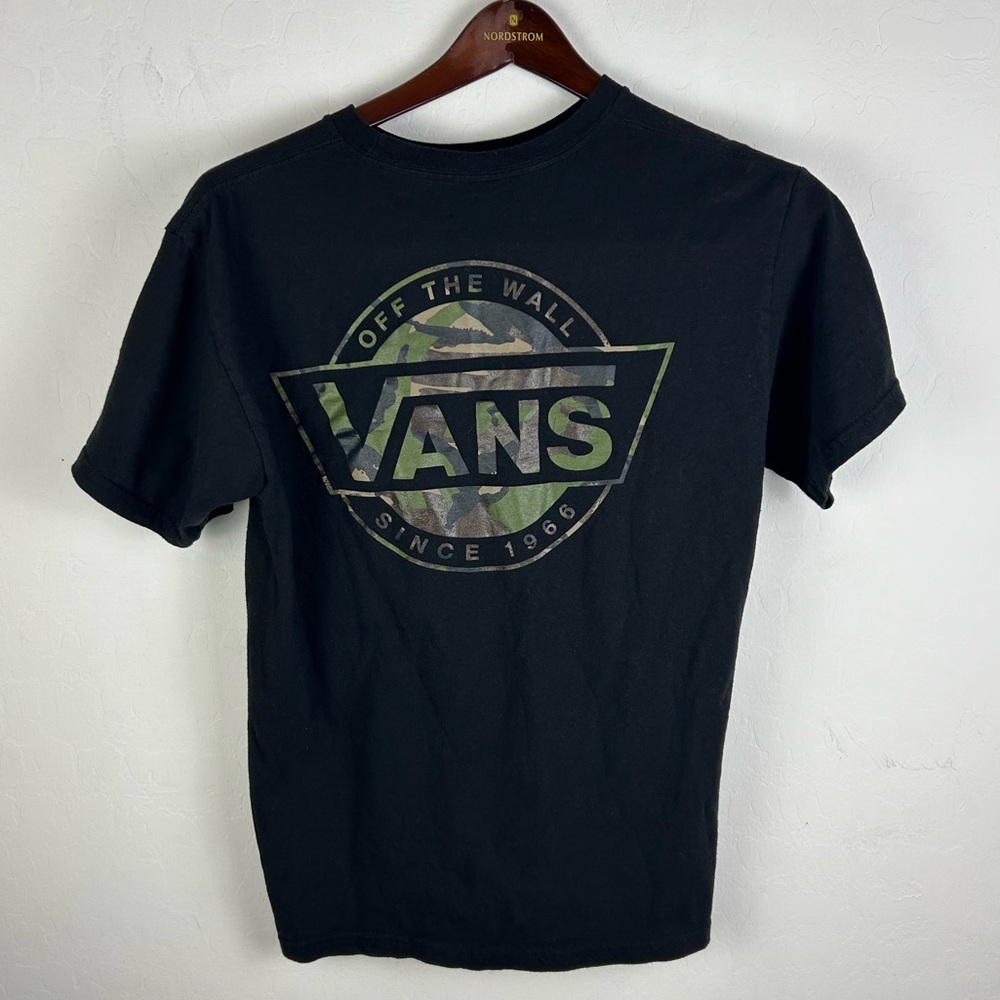 Vans Off the Wall Black Shirt Camo Design